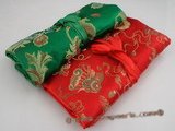 Roll001 10pcs Colorful Silk Brocade Travel Jewelry Roll