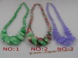 jn003 gradual change coin shape jasper beads necklace