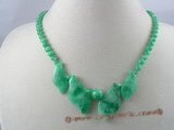 jn006 wholesale gradual change leaf shape  jade beads necklace
