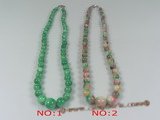 jn014 wholesale gradual change round jasper beads necklace