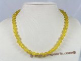 jn020 Handmade 8mm jasper yellow jade single necklace