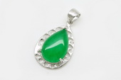 Jp022 Sterling Silver Green Jade Pendant in wholesale