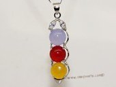 Jp034   Multi-Color Gemstone pendants With Silver Tone Fitting