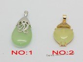 Jp044 Fashion jade gemstone pendants in metal mounting