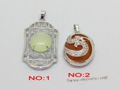 jp052 Fashion Silver Tone Pendant  with Ziron and Oval Gemstone