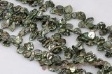 keishi033 11-13mm side-dirlled reborn pearls in green color