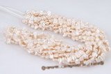 keishi047 8-10mm nature white oblong centre drilled freshwater keshi pearl