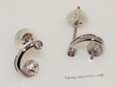 kem003 18K White Gold Stud Earrings Mounting