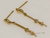 kem013 18K Yellow Gold Stud Earrings Mounting with Diamonds