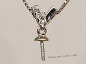 kpm140 18K White Gold Pendant setting with Diamonds