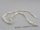 lbiwa_white long drilled 8*22mm white cultured BIWA Sticks Fresh Water Pearls strands