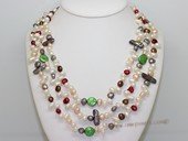 lmpn011  Multi-strand necklace wholesale with Mix color  freshwater pearl