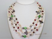 lmpn011  Multi-strand necklace wholesale with Mix color  freshwater pearl