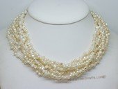 lmpn013 Cultured pearl 8 strands necklace with low quality nugget pearl