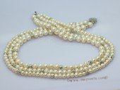 lmpn016 Triple rows gradual potato pearl  necklace in wholesale