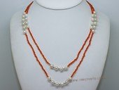 lmpn017 Low Price Hand strung Potato Pearl and plastic beads Necklace
