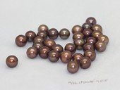 lpb1006 50PCS 6-7mm AA chocolate round freshwate loose pearl wholesale