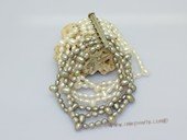 lpbr005 Cultured pearl 7 strands bracelet with low quality freswater pearl