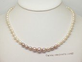 lpn019 Fashion freshwater rice cultured pearl necklace in wholesale