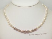 lpn019 Fashion freshwater rice cultured pearl necklace in wholesale