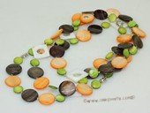 lrpn026 mix color  shell beads long necklace--Discount Collection