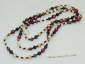 lrpn028  Mix color  freshwater pearl  Opera necklace in wholesale