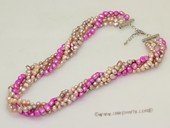 ltpn012 Discount Mix Color Freshwater Pearl Twister Necklace