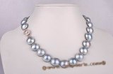 mbpn006 13-14mm nature Grey mabe pearl necklace jewelry in wholesale