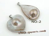 mbpp010 wholesale white 925silver mabe pearl pendants in 2 styles