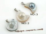 mbpp011 Timeless silver plated design mabe pearl pendant necklace on sale