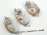 mbpp014 Wholesale Smart plated silver oval shape designe mabe pearl pendant