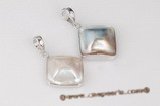 mbpp028 Sterling silver 26mm Square mabe pearl enhancer pendant