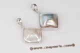 mbpp028 Sterling silver 26mm Square mabe pearl enhancer pendant