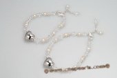 mdj003 Sterling white pearl&crystal bracelet-mother daughter bracelet set