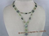 mn020 Fashion Hematite and green crystal Magnetic necklace/bracelet