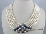 MPN001 five rows bridal & wedding necklace in white color potato