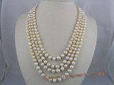 MPN002 Four rows potato pearls necklace with seashell pearls