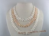 mpn030 extraordinary three strands 6-7mm breads pearl necklace