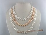 mpn030 extraordinary three strands 6-7mm breads pearl necklace