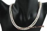 mpn191 Double strands 4-5m white button pearl necklace in wholesale