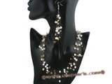 mpn193 White freshwater pearl and citrine beads illusion floating necklace