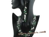 mpn197 Illusion design cultured potato pearl& crystal floating necklace