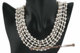 mpn203 Five strands Classic white&purple potato pearl costume necklace