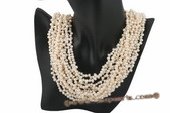 mpn224 Luxury 12 strands 4-5mm freshwater side drilled pearl layer necklace