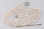 mpn278 Elegance 7-8mm white nugget pearl costume layer necklace