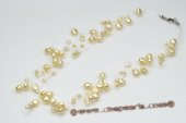 mpn287 Gossamer Yellow Nugget Shape Pearl Illusion Floating Necklace