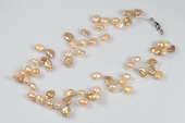 Mpn344 Lovely Summer Day Champagne Keshi Pearl Illusion Necklace