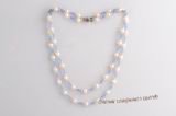 Mpn346 Sterling Silver white Freshwater Cultured Pearl & Austria Crystal  Necklace