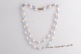 Mpn346 Sterling Silver white Freshwater Cultured Pearl & Austria Crystal  Necklace