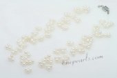 Mpn356 Lovely white Culster Potato Pearl Floating Illusion Layer Necklace